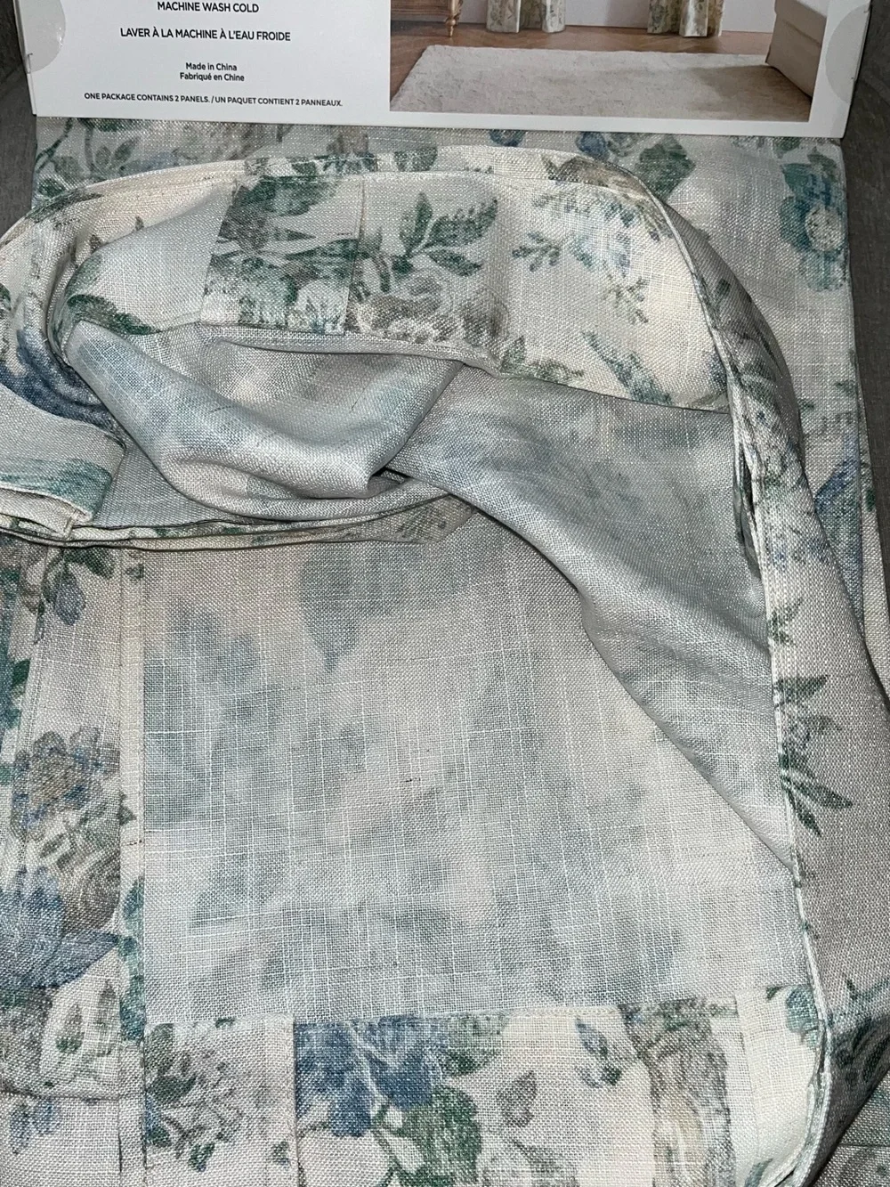 1-NWT CALLISTO HOME LINEN BLEND FLORAL  CURTAINS SET OF 2 PANELS SIZE 38”x 96”